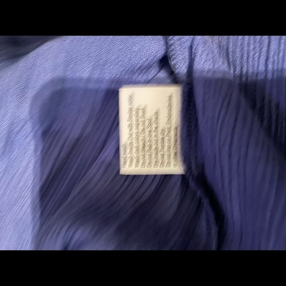 AREA STARS Beach Cover Up Dress Women’s L Pom Pom Hem Sundress Blue NWT - Picture 11 of 12